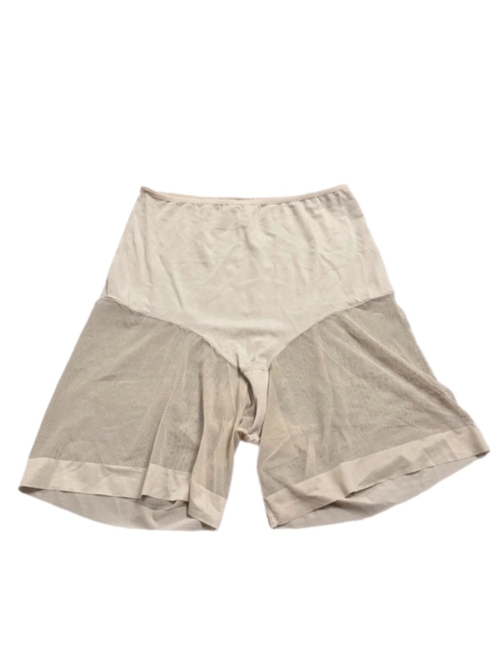 Y2K Spanish Vintage Mesh Shapewear Thong Shorts Lingerie (Champagne) Size 1X/2X